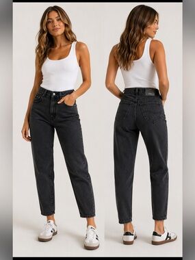 Lee Original Jeans Women’s Size 8 Black High Rise Tapered Mom Jeans Vintage